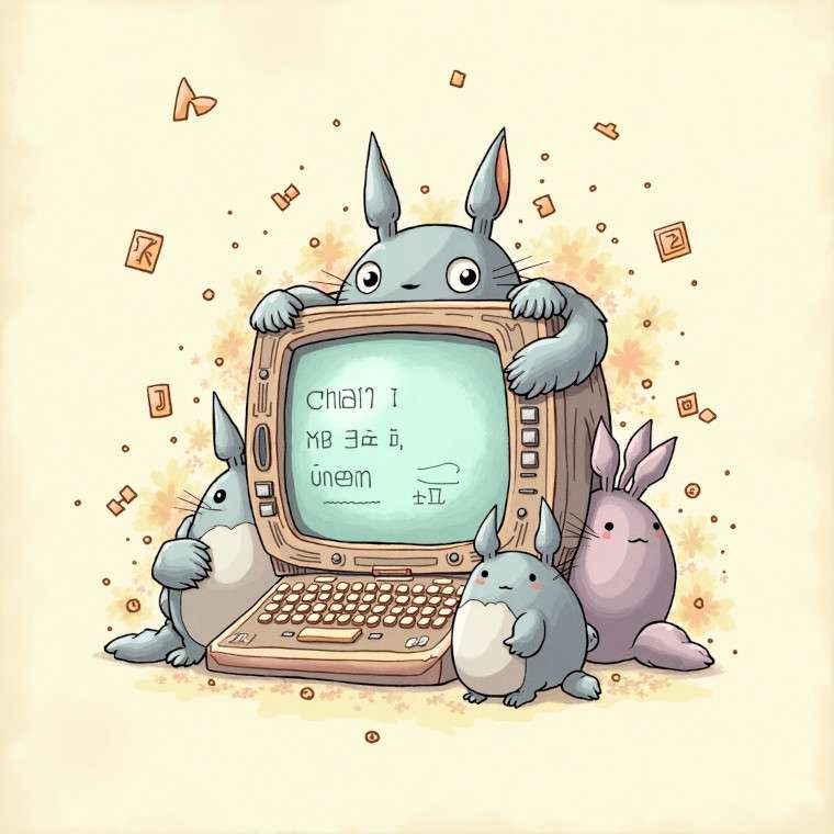 Illustration depicting the of Studio Ghibli's iconic fantasy world